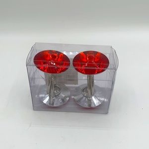 NIB Red “Gem” Napkin Rings (4)